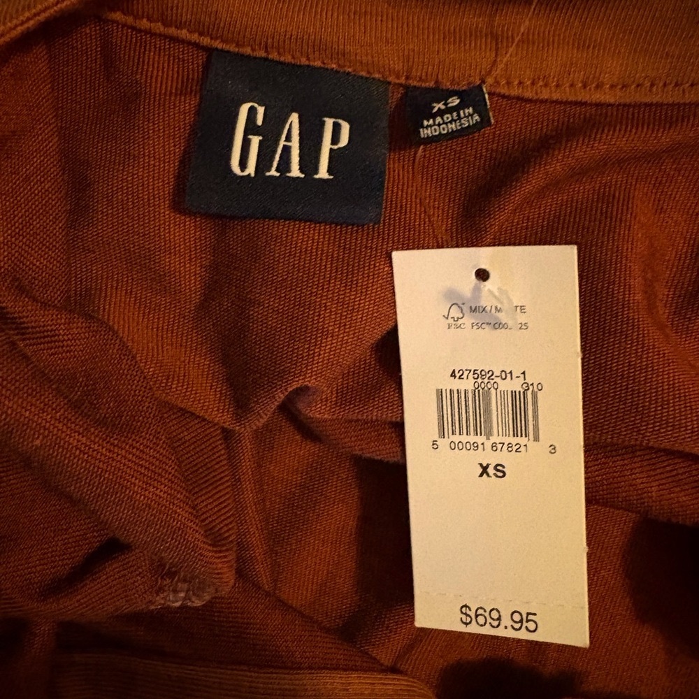 🤎 NWT GAP Terracotta Long Sleeve Dress | Size XS - Picture 2 of 8